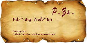 Péchy Zsóka névjegykártya